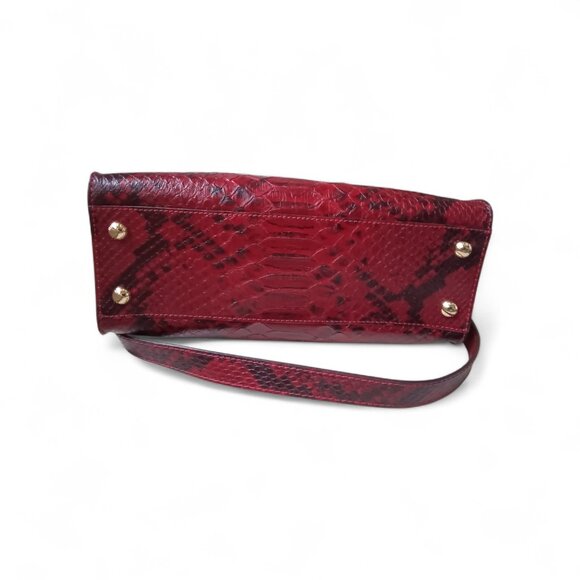 Michael Kors Hamilton Red Python Embossed Bag - Picture 4 of 7